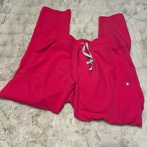 Figs Shocking Pink Yola High Waisted Scrub Pants